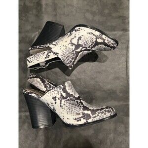 Just fab for snake skin healed open back boots Artsy Animal City Classic